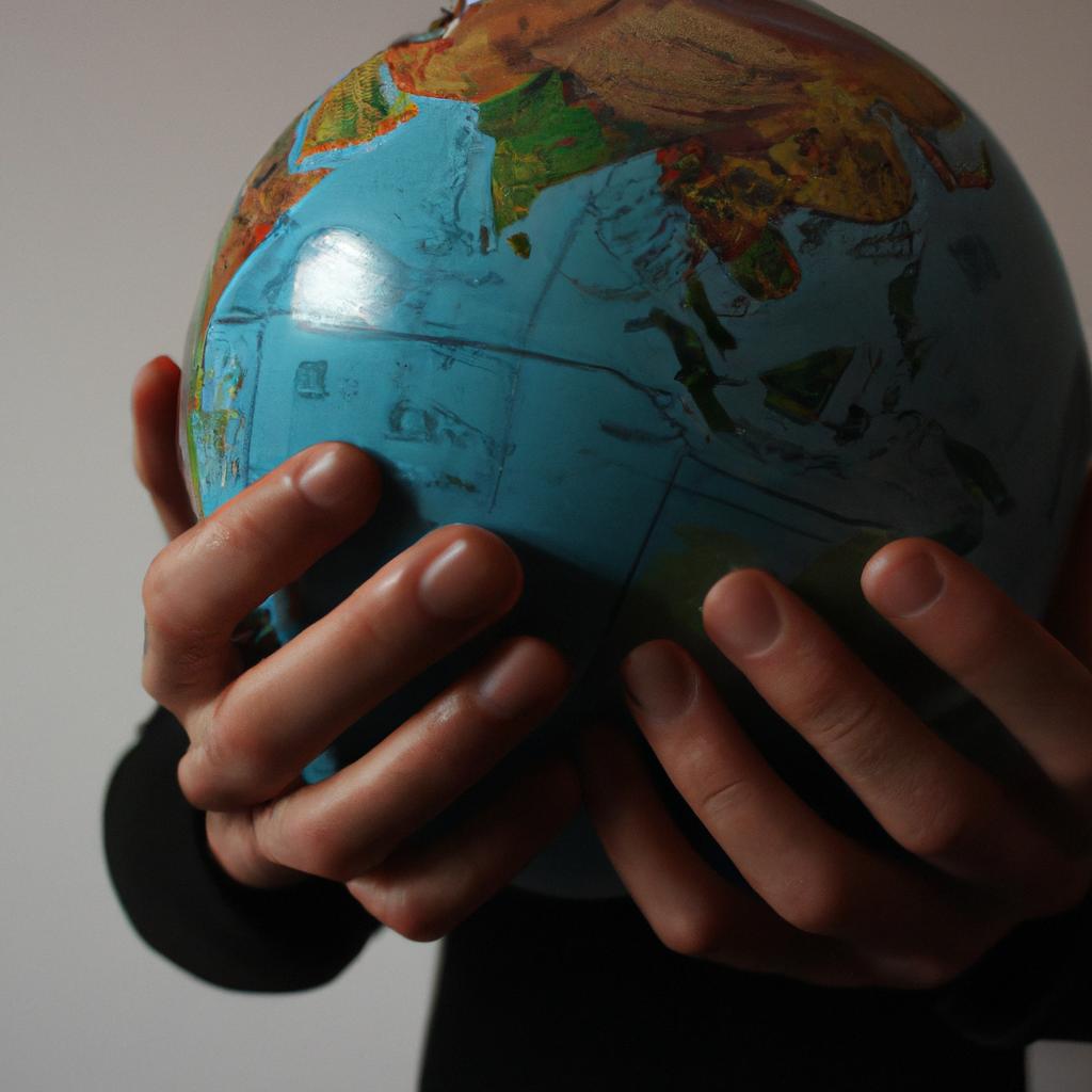 Person holding a globe, concerned